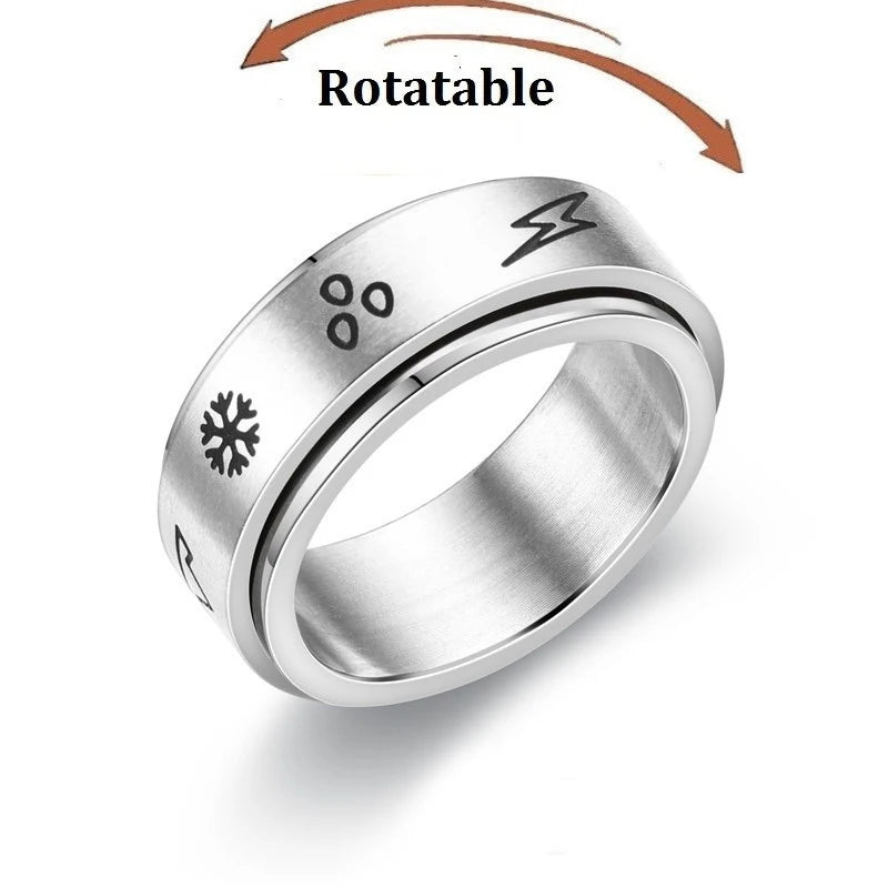 Stainless Steel Fidget Spinner Ring – Anti-Anxiety Stress Relief Band for Men & Women