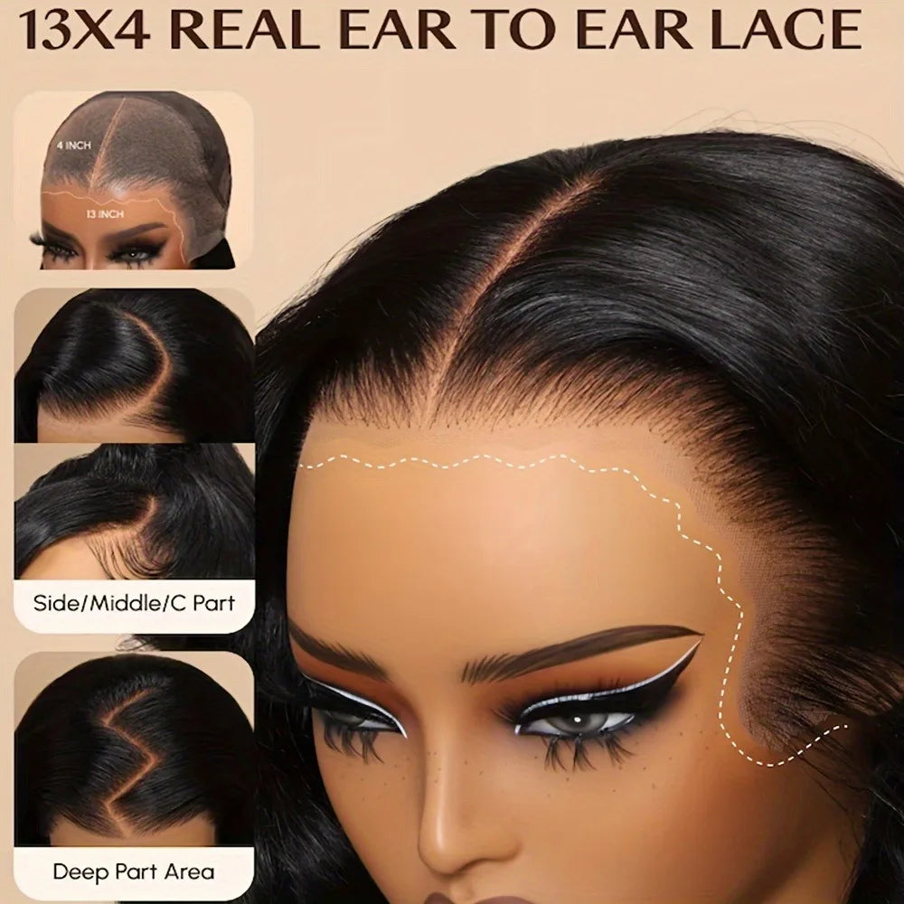 250% Density Glueless Human Hair Lace Front Wig