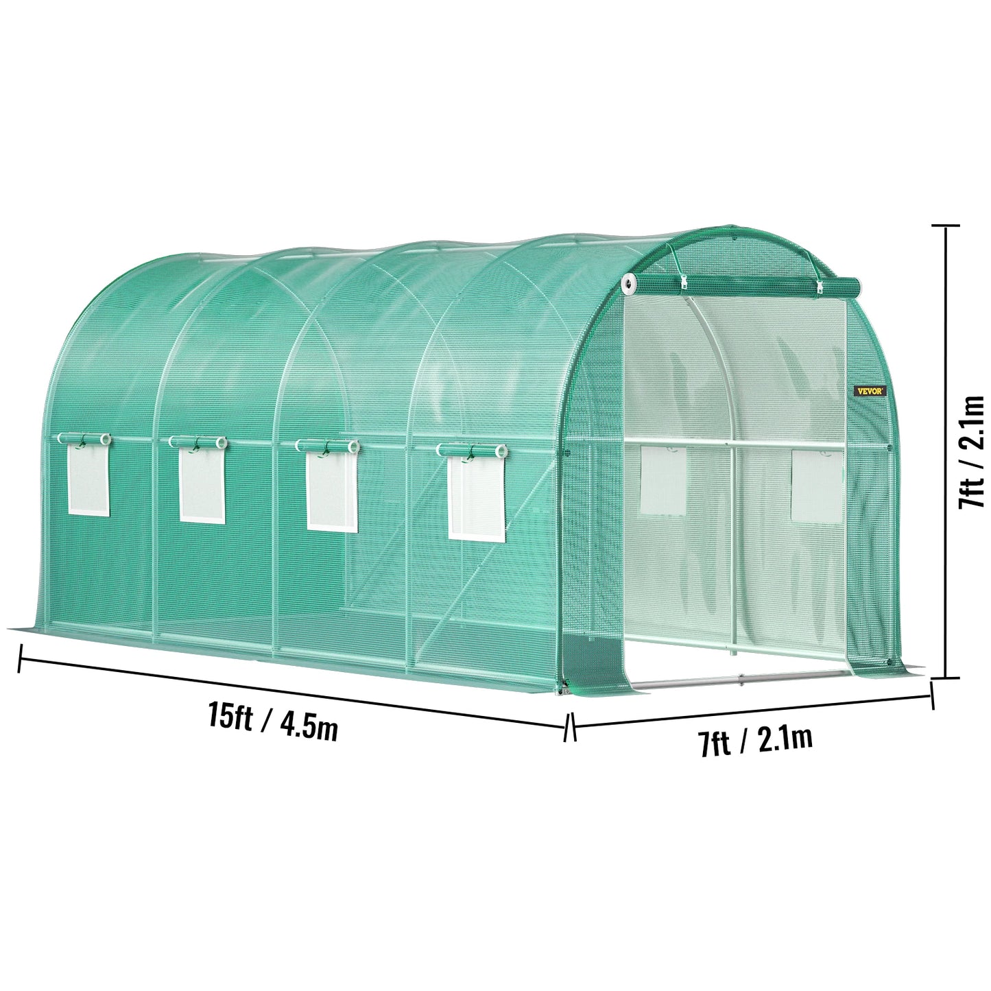 SucceBuy Walk-in Tunnel Greenhouse with Galvanized Frame & Waterproof Cover