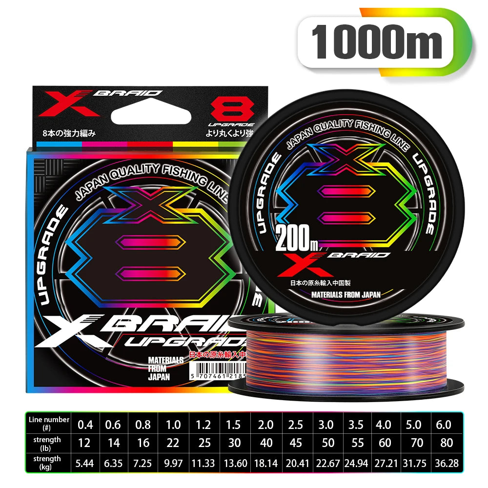Xbraid Upgrade X8 Multicolor 8-Strand Braided Fishing Line