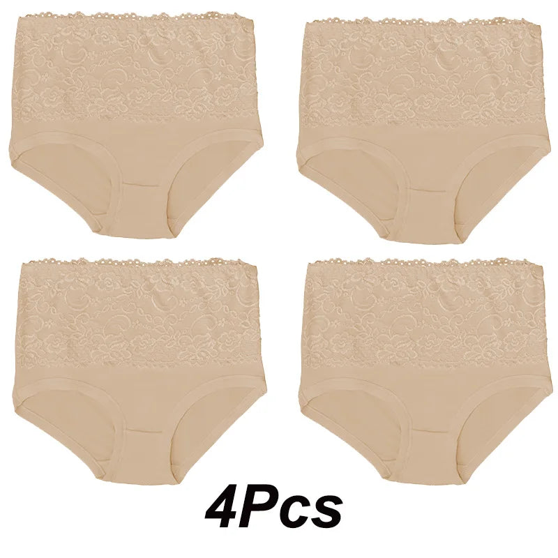 4Pcs Floral Crochet Briefs