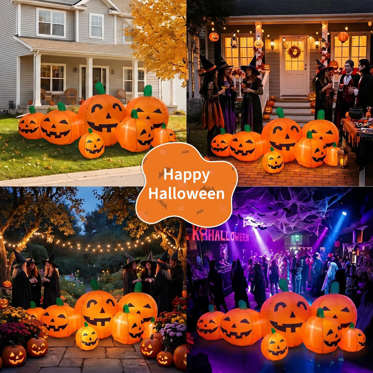 7.5FT Halloween Pumpkin Inflatable Outdoor Toy with Built-In LED Lights