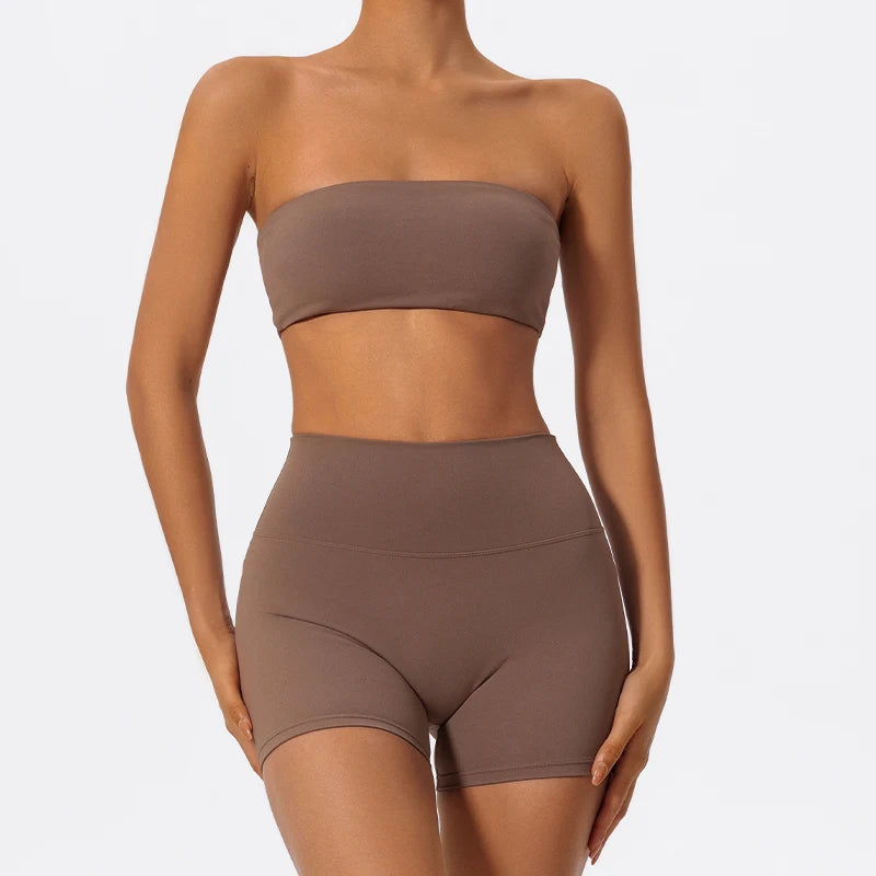 Ctenkevet Two Piece Crop Top and High Waist Shorts Set