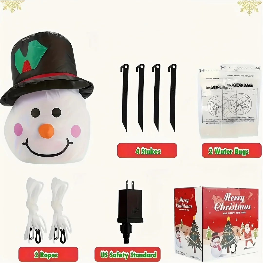 1.5M Inflatable Snowman with Rotating LED Lights - Outdoor Christmas Decor