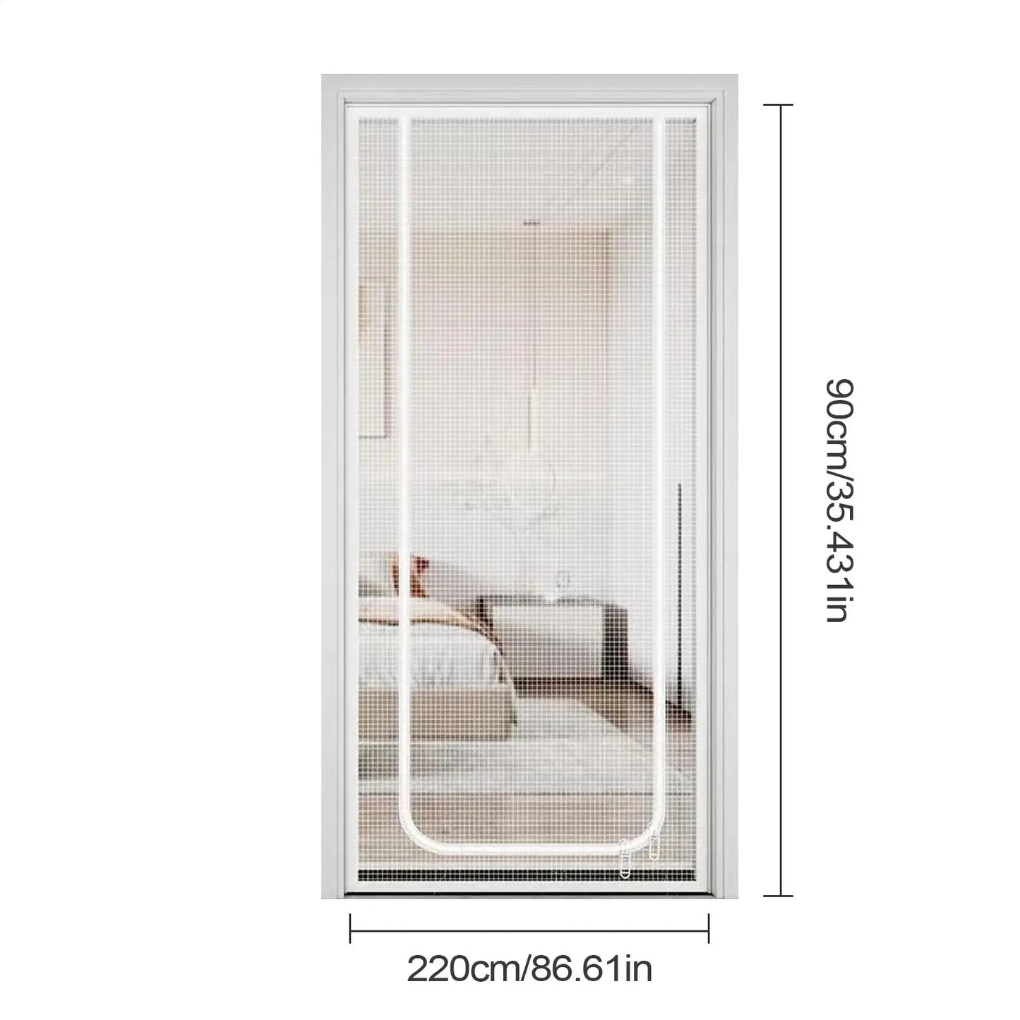 Zippered Pet Screen Door 35.43X86.61in
