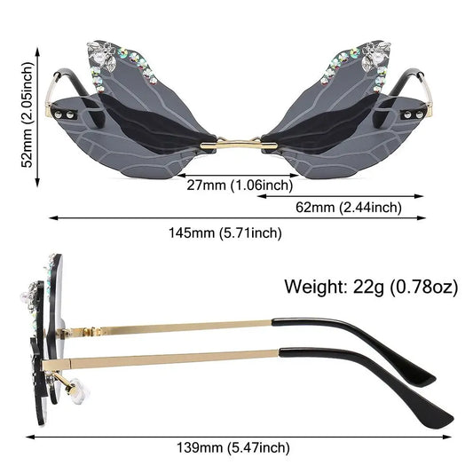 Rimless Dragonfly Wing Sunglasses