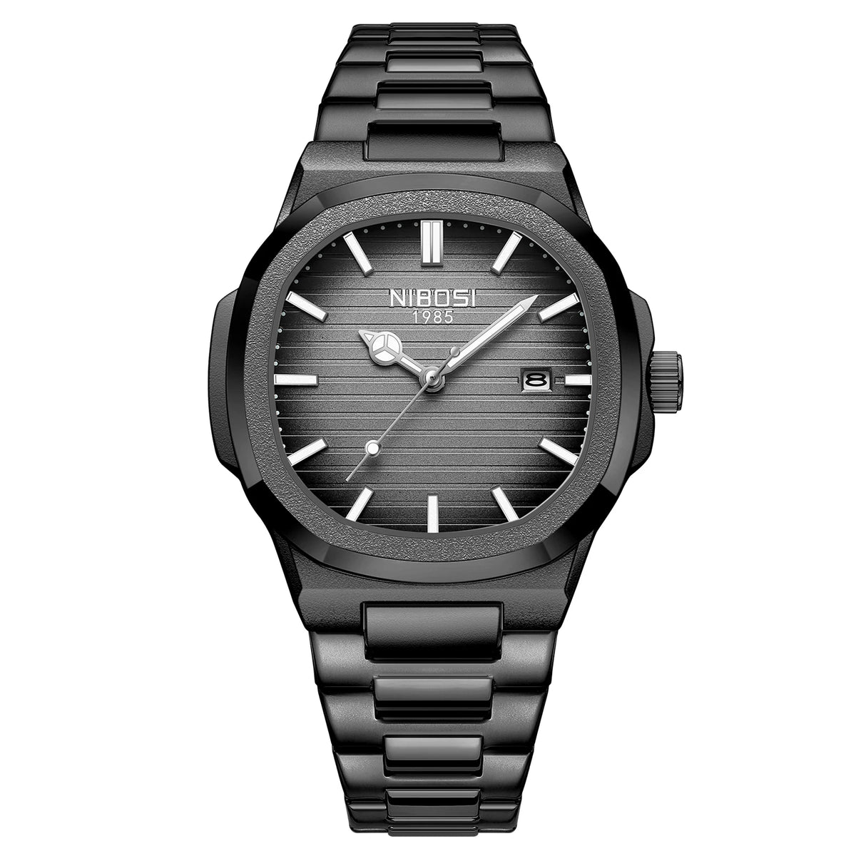 NIBOSI Men's Stainless Steel Analog Quartz Military Watch
