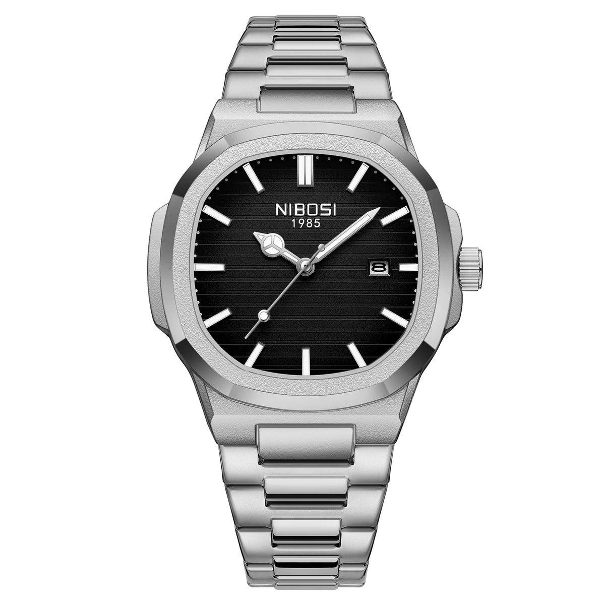 NIBOSI Men's Stainless Steel Analog Quartz Military Watch