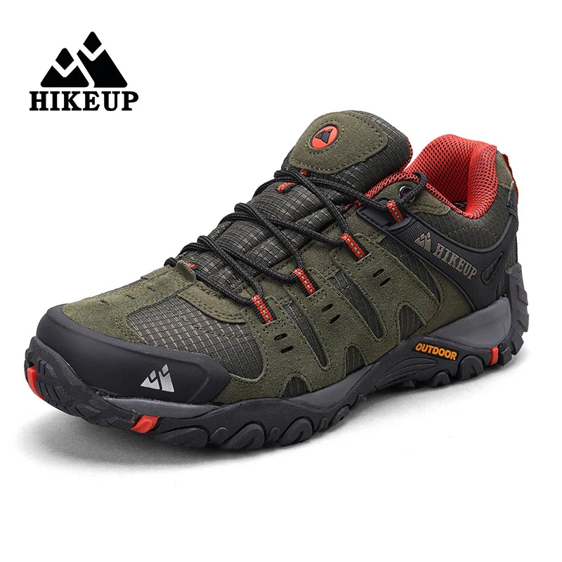 HIKEUP Suede Leather Wear-resistant Hiking Sneakers