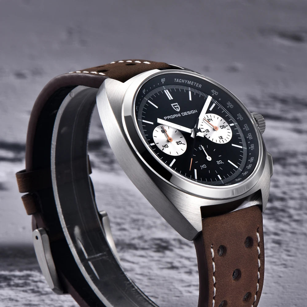 Pagani Design Men's Luxury Quartz Chronograph Watch – Retro Dial Clock