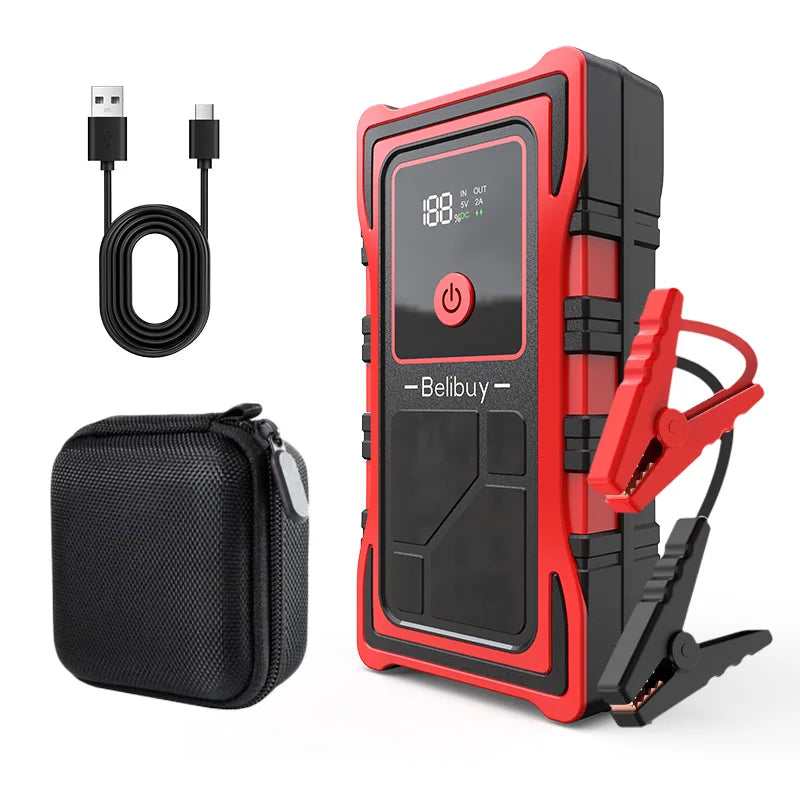 800A Peak 12V Portable Car Jump Starter – Emergency Battery Booster & Power Bank with LED Light