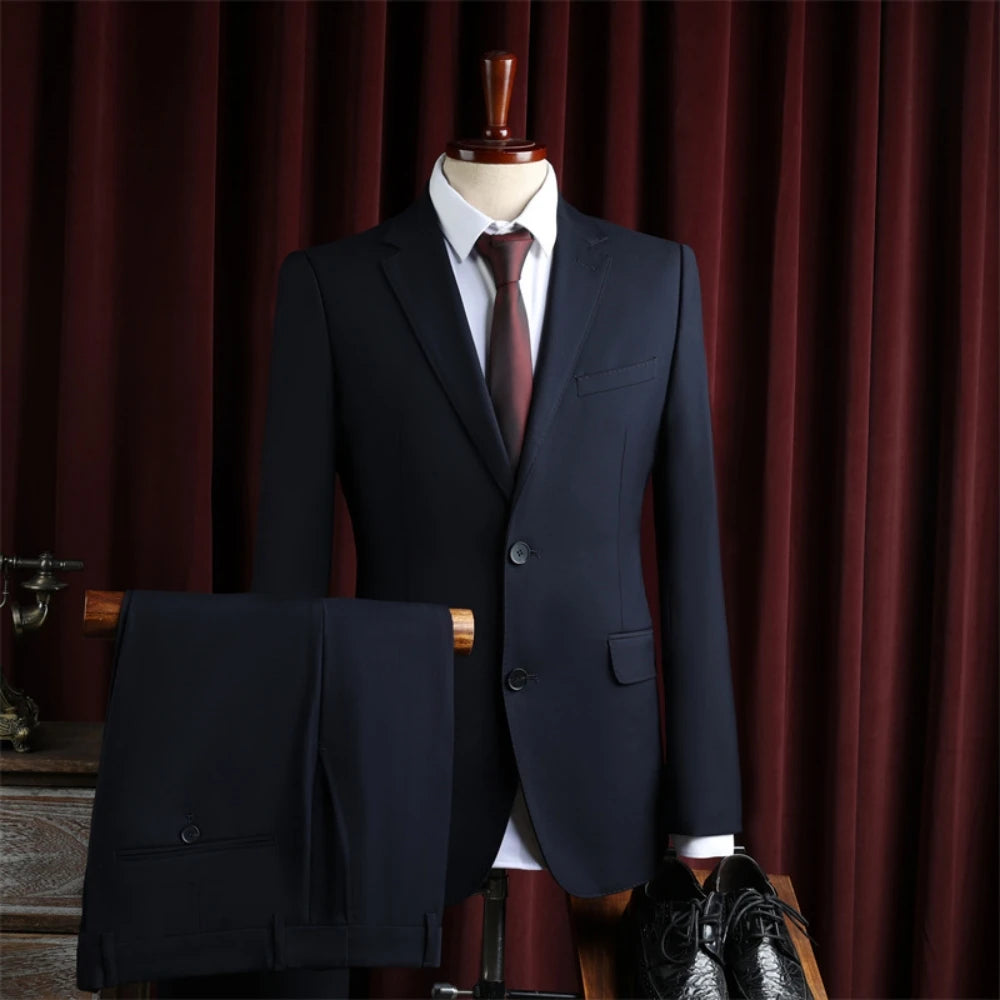 Men's Classic Two-Button Notched Lapel Suit Set