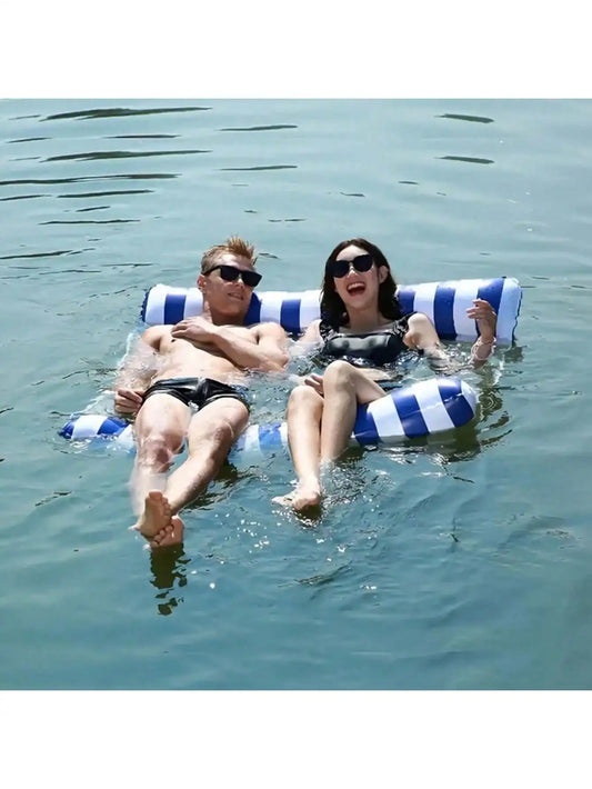 2-in-1 Inflatable Water Hammock & Double Pool Float Lounger