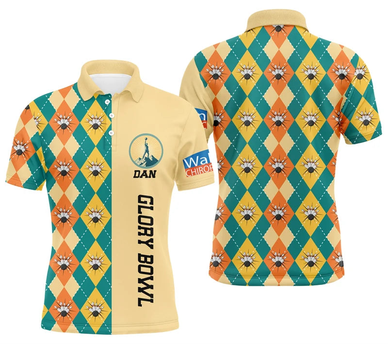 Custom Tiger Graphic Bowling Team Polo Shirt