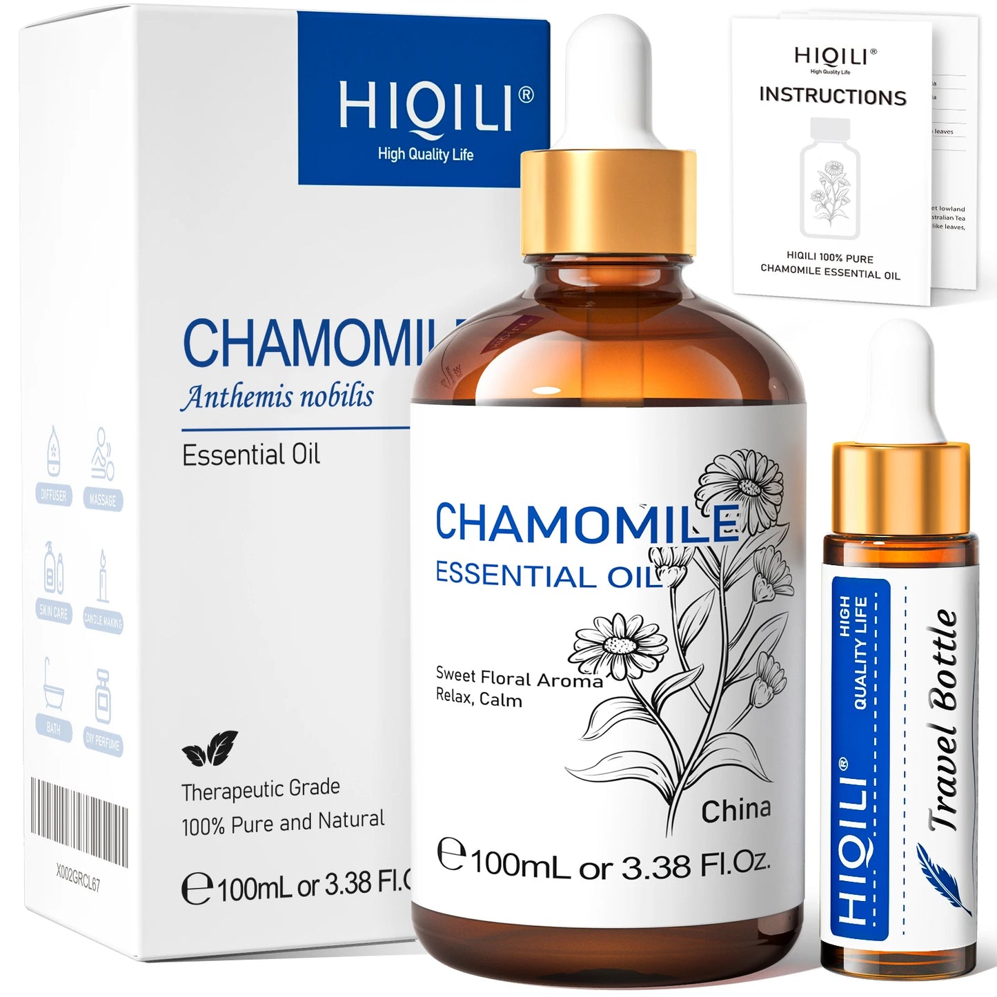 HIQILI 100% Pure Natural Essential Oil (100ml / 3.38 fl. oz)