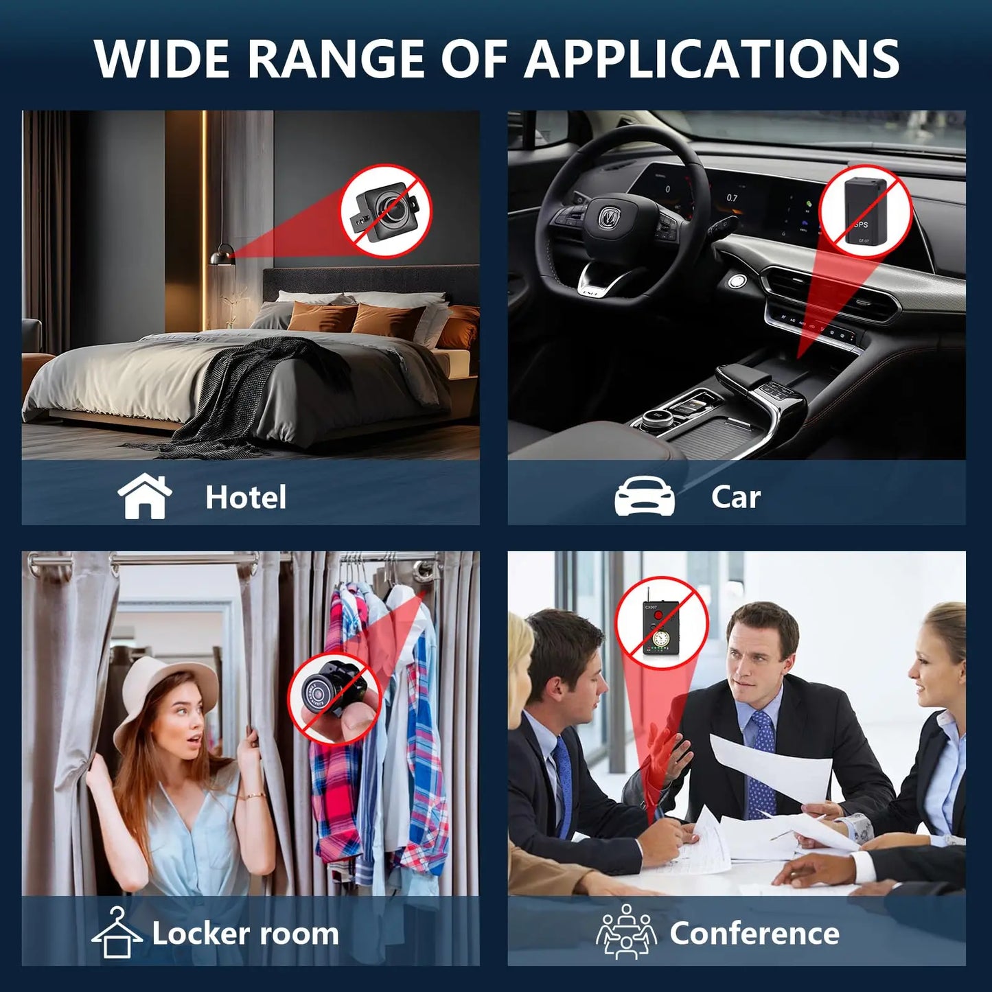 Professional Anti-Spy Hidden Camera & Wireless Signal Detector
