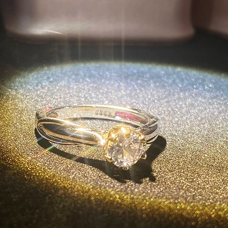 18K Gold Moissanite Cocktail Ring – Elegant Gemstone Wedding & Engagement Jewelry