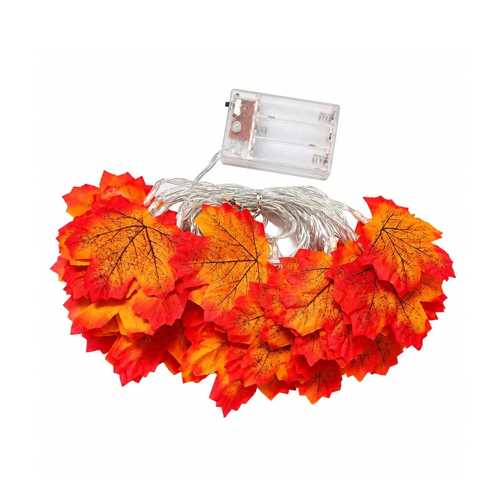 Artificial Fall Maple Leaf LED Light Garland