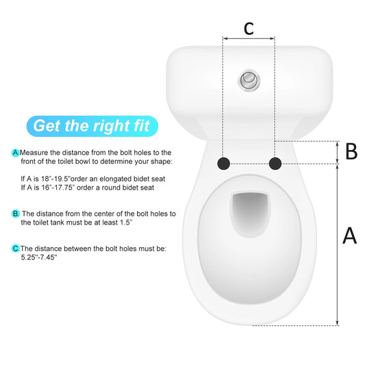 Premium Non-Electric Round Bidet Toilet Seat with Dual Nozzle