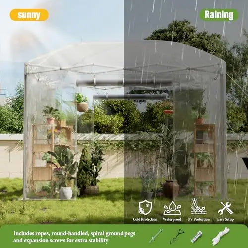 10x10 FT Portable Walk-in Pop-Up Greenhouse – Outdoor Plant Shelter & Garden Canopy