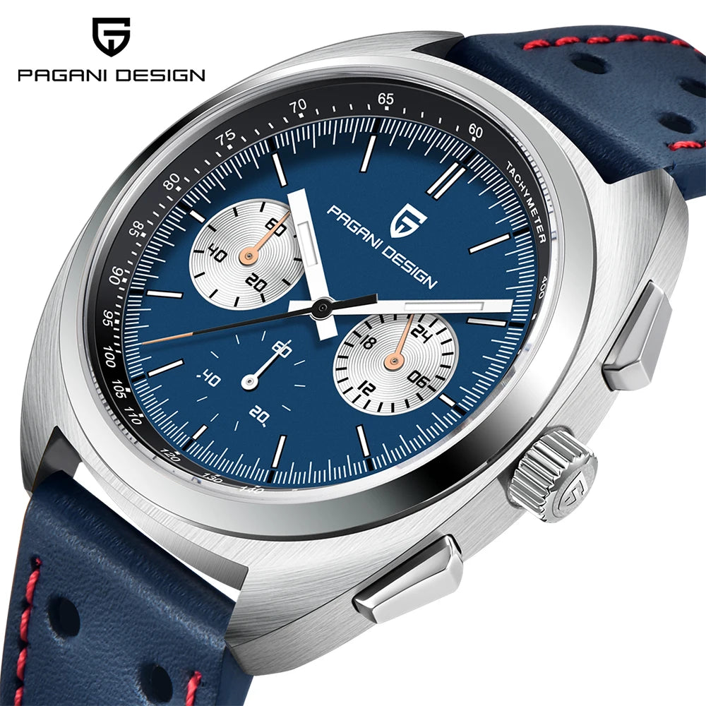 Pagani Design Men's Luxury Quartz Chronograph Watch – Retro Dial Clock