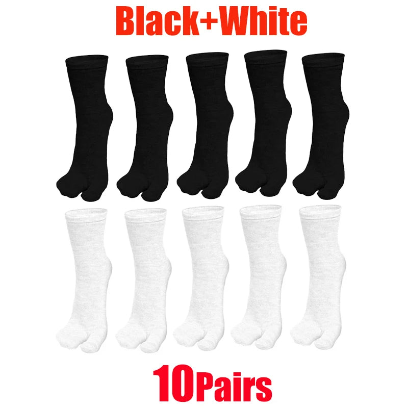 Unisex Japanese Style Cotton Tabi Two-Finger Socks