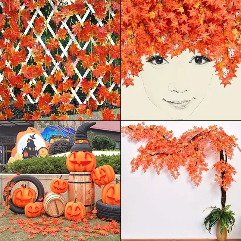 Artificial Autumn Maple Leaf Hanging Garland