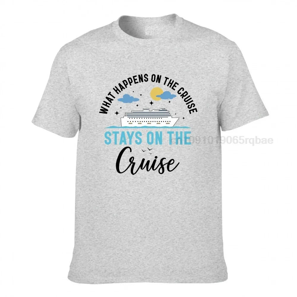 Men’s 100% Cotton Cruise Ship Graphic T-Shirt – Casual Nautical Short Sleeve Tee