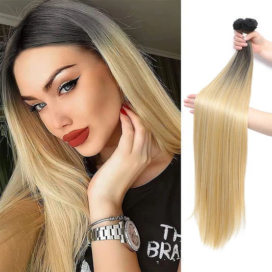 Colorful Straight Synthetic with Weft Hair Extensions