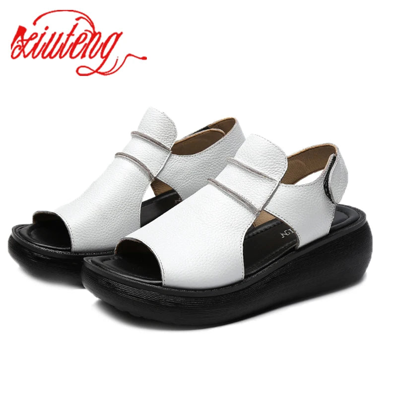 Women’s Genuine Cow Leather Platform Gladiator Sandals