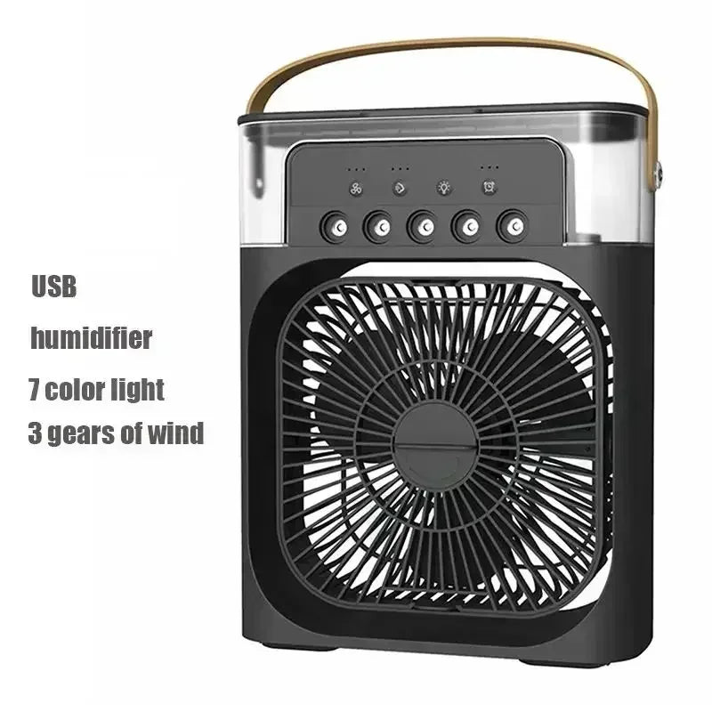3 In 1 Small Air Cooler LED Night Light Portable Humidifier