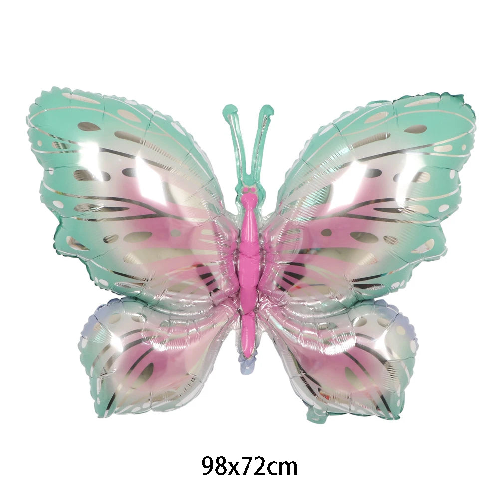 Large Butterfly Aluminum Foil Balloon - Party Decor & Photo Prop