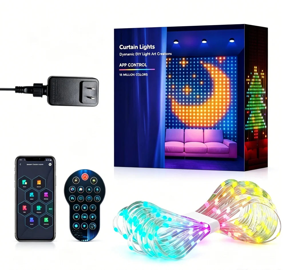 Smart App-Controlled 400LED RGB Curtain Lights