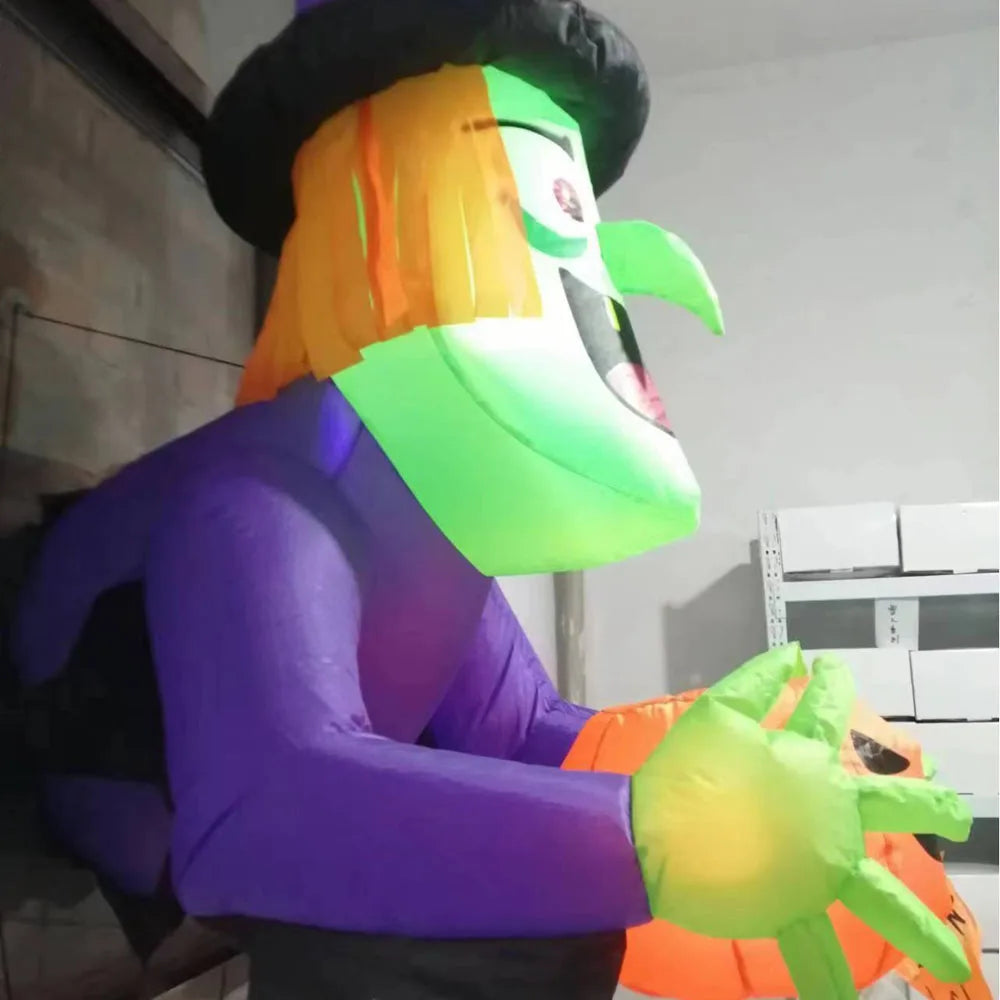 4 Ft Inflatable Halloween Witch with Built-In LED Lights