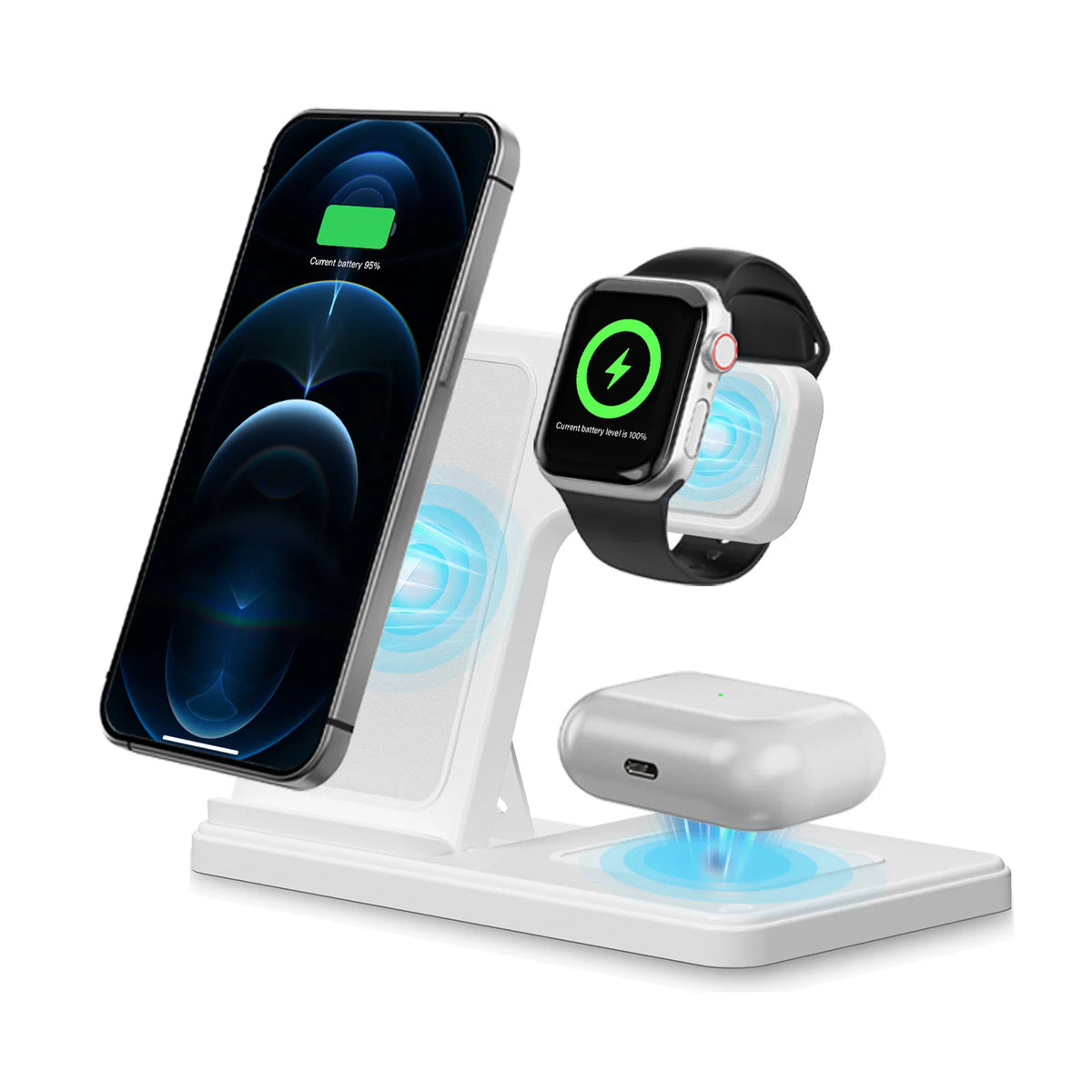 3 In 1 Wireless Charging Station Magnetic Fast Charging For iPhone