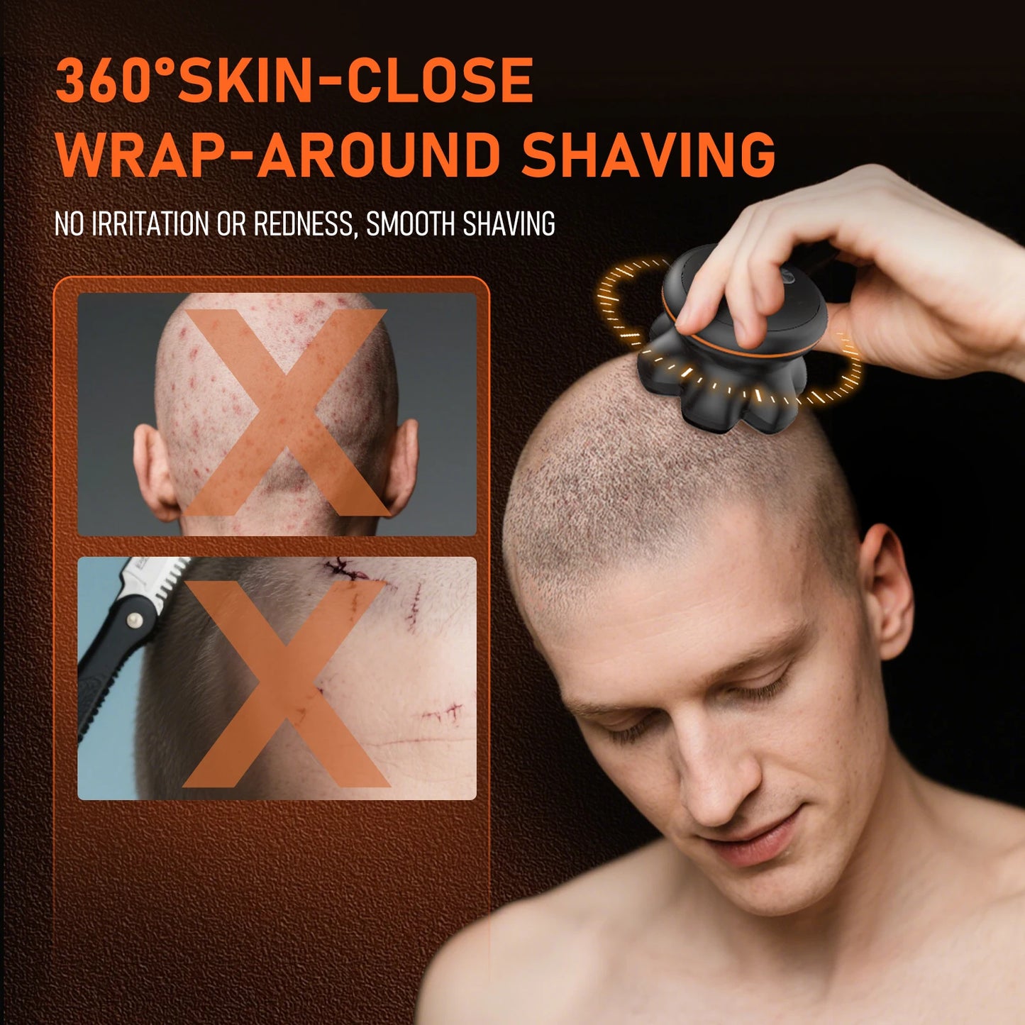 MAXGROOM 7D Electric Waterproof Head Shaver Beard Trimmer