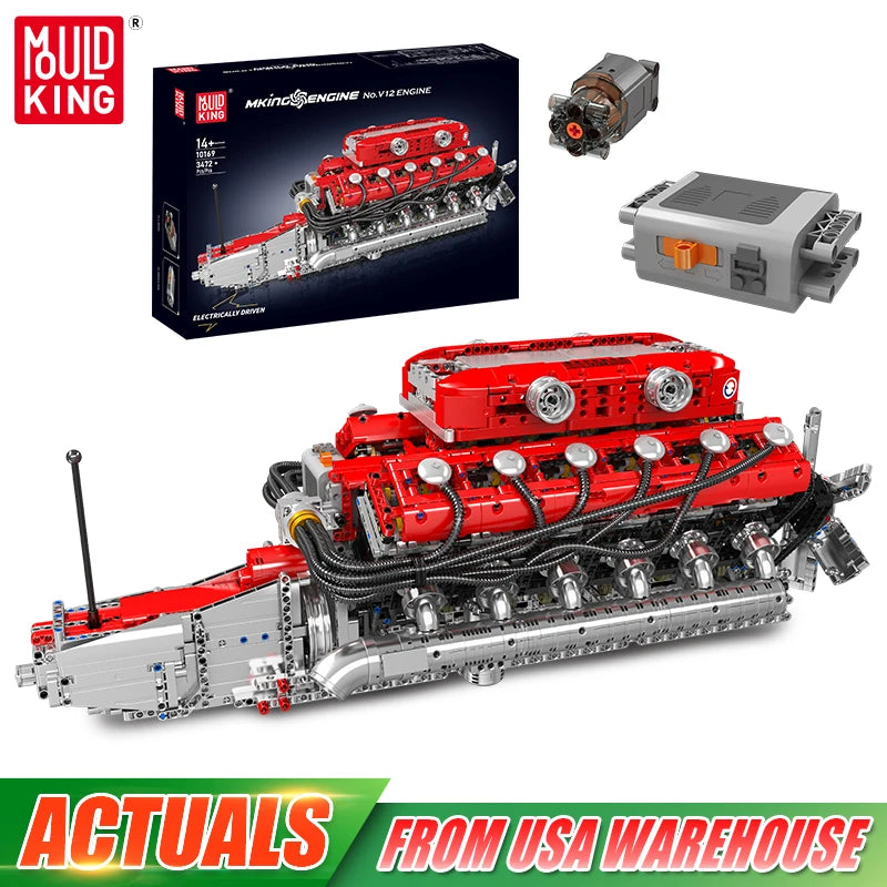 Mould King V12 Engine Motorized Building Block Set – 3472Pcs Technical Car Model