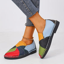 Colorblock Flat Bottom Soft Sole Slip On Loafers