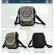 Floral Geometric Crossbody Lightweight Mini Shoulder Bag with Detachable Strap