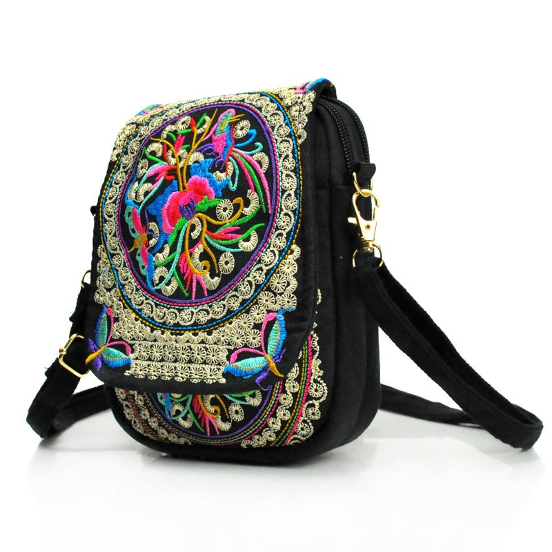 Floral Geometric Crossbody Lightweight Mini Shoulder Bag with Detachable Strap