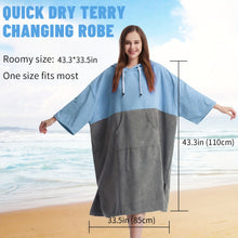 Mutao Quick-Dry Hooded Terry Towel Poncho with Front Pocket