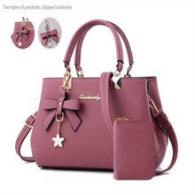 Chic Bow Decor Versatile Top Handle Satchel with Coin Purse