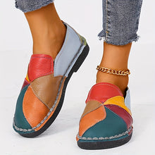Colorblock Flat Bottom Soft Sole Slip On Loafers