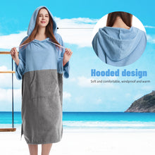 Mutao Quick-Dry Hooded Terry Towel Poncho with Front Pocket