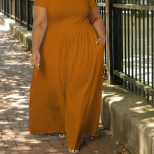 Solid Color Short Sleeve Dress