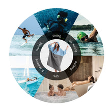 Mutao Quick-Dry Hooded Terry Towel Poncho with Front Pocket