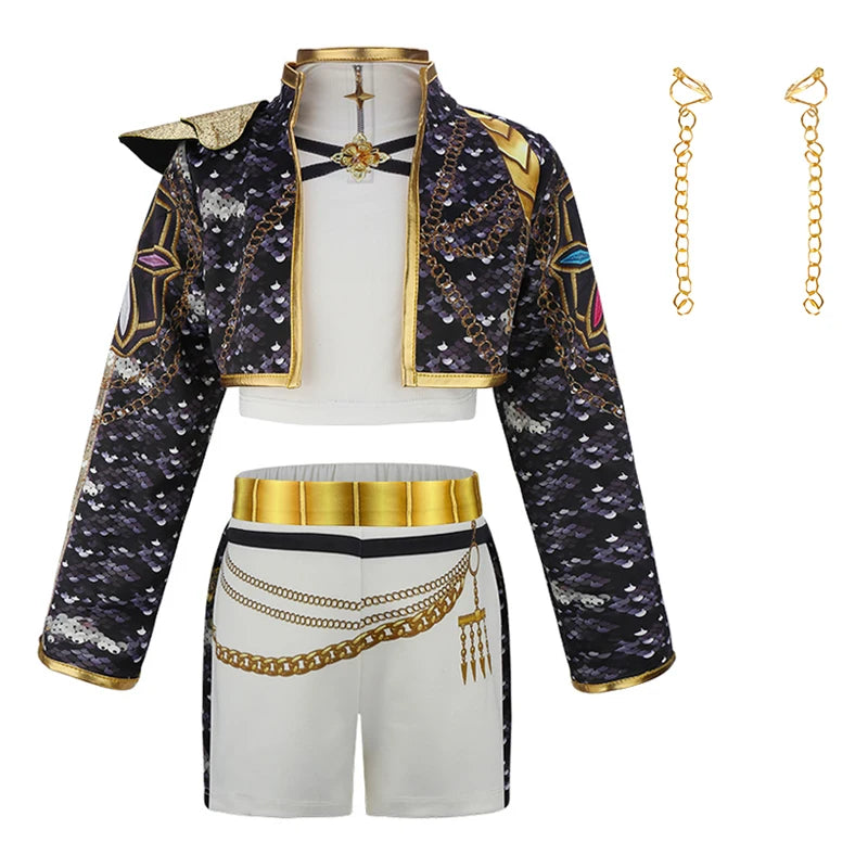 Women's Royal Gold Trim Cosplay Costume Suit