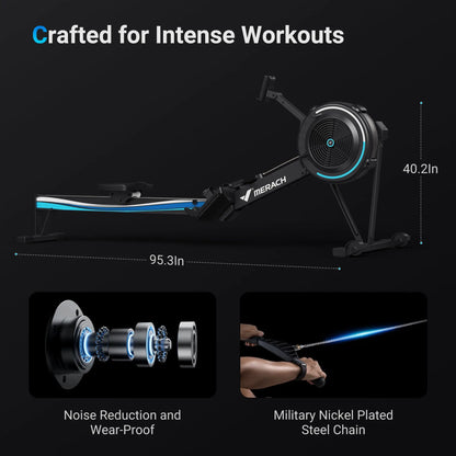 MERACH Adjustable Air Resistance Rowing Machine