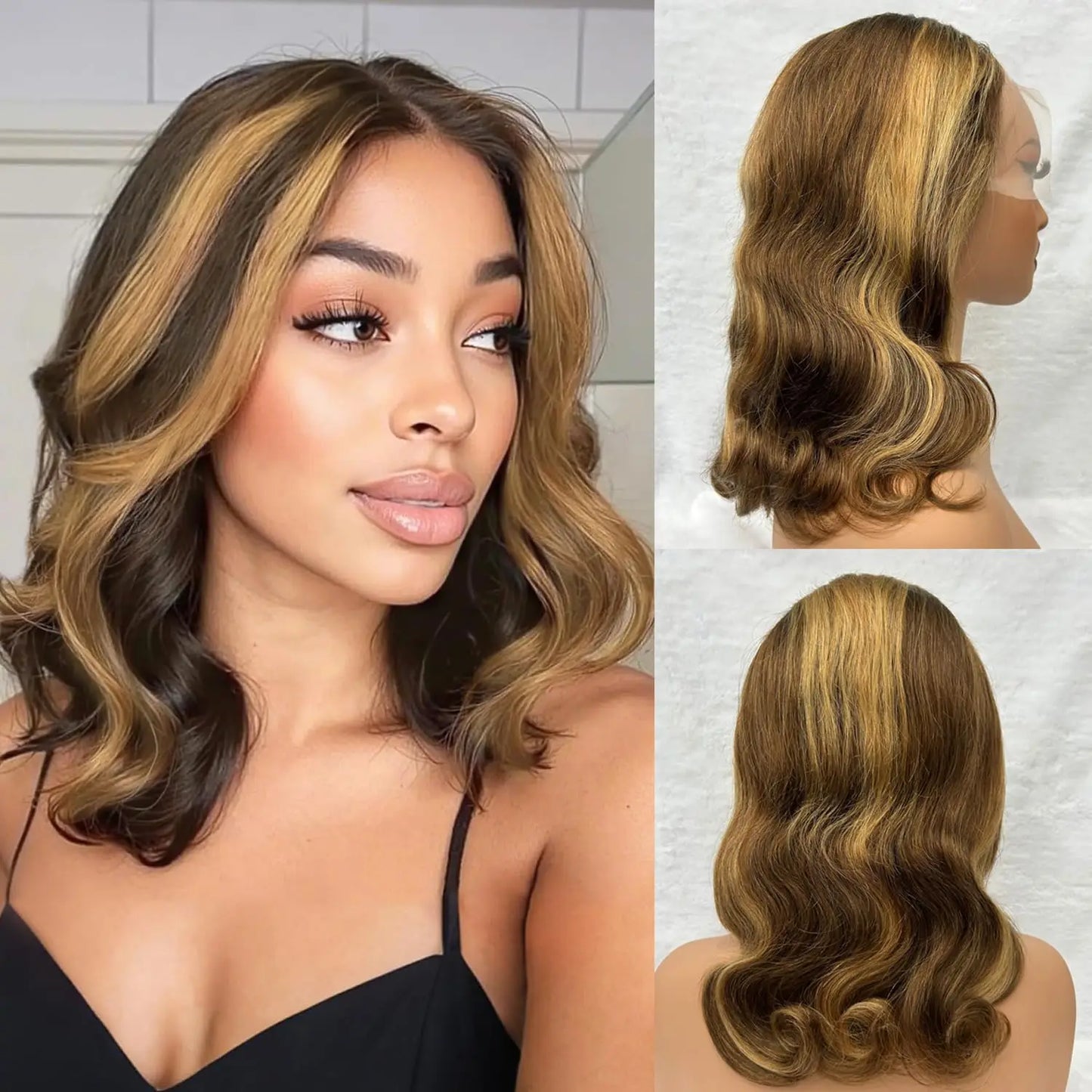 Body Wave 13x4 HD Lace Frontal Human Hair Bob Wig