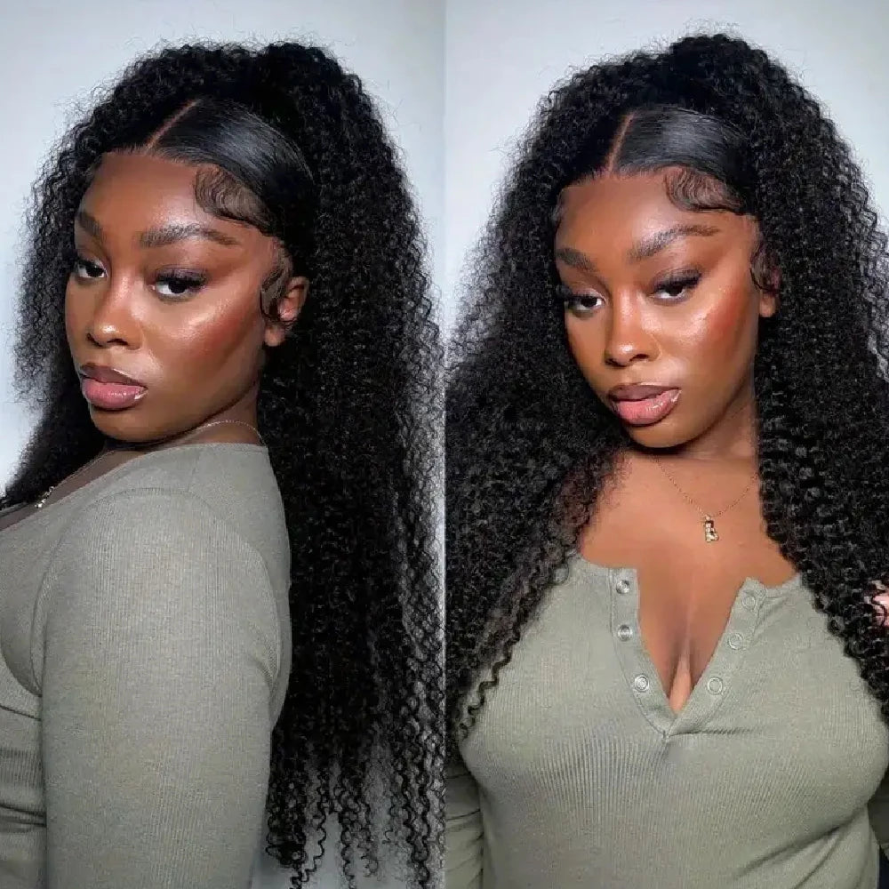 24" Curly Lace Front Human Hair Wigs